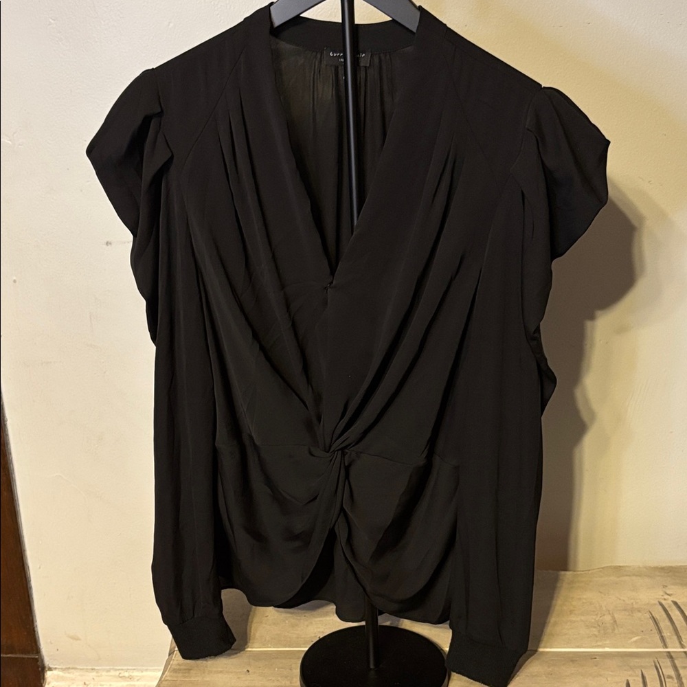 Current Air Chic Black Draped Blouse